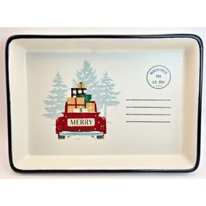 2023 Hallmark Red Pick Up Truck‎ North Pole Candy Dish / Trinket Tray 5" x 7"